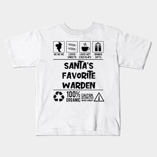 Santa's Favorite Warden Santa Claus Kids T-Shirt